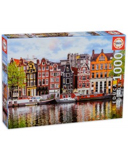 Пъзел Educa от 1000 части - Кривите къщи в Амстердам
