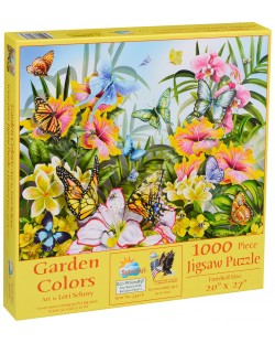 Пъзел SunsOut от 1000 части - Градински цветове, Лори Шори
