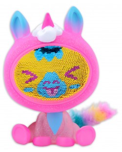 Детска играчка Zеquins FurТаilz - Розов еднорог, с личице от пайети, Серия 4
