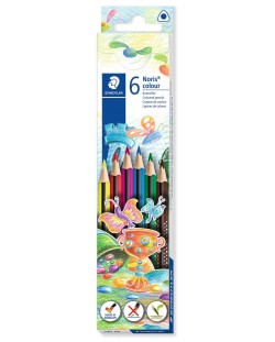 Цветни триъгълни моливи Staedtler Noris Colour 187 - 6 цвята