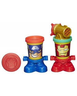 Hasbro Play-Doh - Фигури на Капитан Америка и Айрън Мен с глави-контейнери