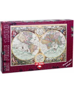Пъзел Art Puzzle от 1500 части - Карта на света, Алберто Росини