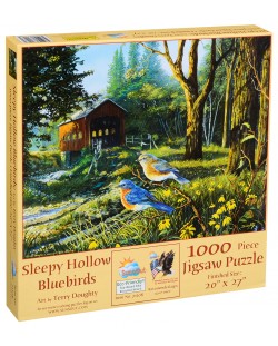 Пъзел SunsOut от 1000 части - Сини птици в Слийпи Холоу, Тери Даути