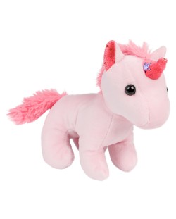 Плюшена играчка Morgenroth Plusch - Розово бебе еднорог, 18 cm