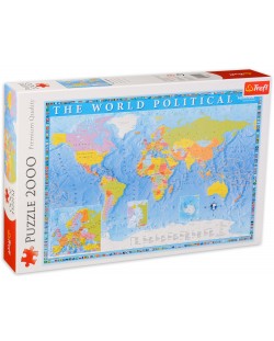 Пъзел Trefl от 2000 части - Политическа карта на света