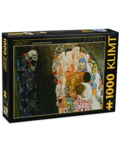 Пъзел D-Toys от 1000 части – Живот и смърт, Густав Климт