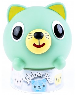 Пищяща гумена играчка Sankyo Toys - Jabber Ball, коте, зелено