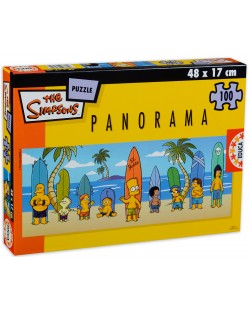 Панорамен пъзел от 100 части - Семейство Симпсън