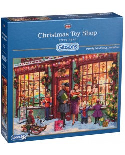 Пъзел Gibsons от 1000 части - Коледен магазин за играчки, Стив Рийд