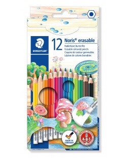 Цветни моливи Staedtler Noris Club 144 - 12 цвята, с гума