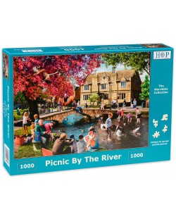Пъзел The House of Puzzles от 1000 части - Пикник край реката