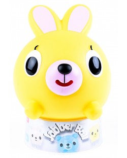 Пищяща гумена играчка Sankyo Toys - Jabber Ball, зайче, жълто