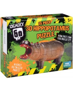 3D пъзел Deadly 60 от 35 части - Хипопотам