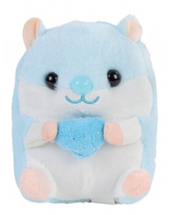 Плюшена играчка Morgenroth Plusch - Син хамстер със синьо сърце, 14 cm