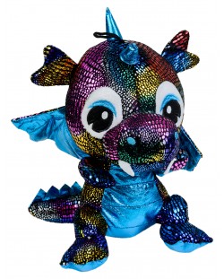 Плюшена играчка Morgenroth Plusch - Блестящо драконче със синьо коремче, 25 cm