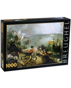 Пъзел D-Toys от 1000 части - Пейзаж с падането на Икар, Питер Брьогел Стари