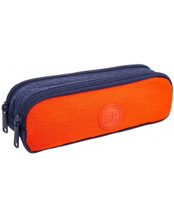 Ученически несесер Cool Pack Clio - Оранжево и синьо, с 2 ципа