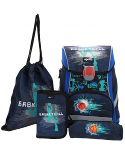 Ученически комплект ABC 123 Basketball - 2023, раница, спортна торба и два несесера 