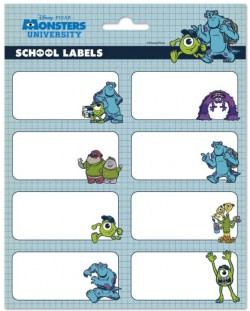 Ученически етикети Grupo Erik - Pixar Monsters, 16 броя