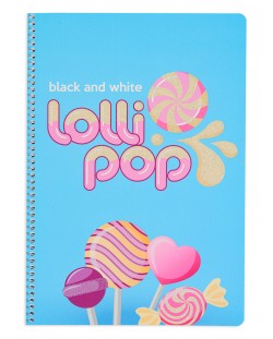 Ученическа тетрадка Black&White Lolly Pop - B5, 2 теми, 80 листа