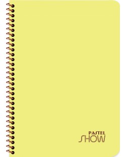 Тетрадка със спирала Keskin Color Pastel Show - А4, 60 листа, широки редове, асортимент