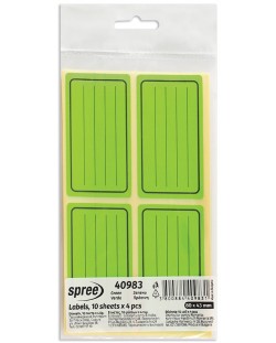 Ученически етикети Spree - Неоново зелени, 40 броя