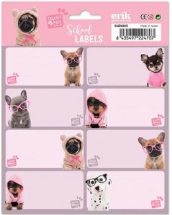 Ученически етикети Grupo Erik Studio Pets - Кученца, 16 броя