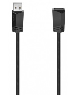 Кабел Hama - 200621, USB-A/USB-A, 5 m, черен