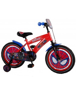 Детски велосипед с помощни колела E&L Cycles - Спайдърмен, 16 инча