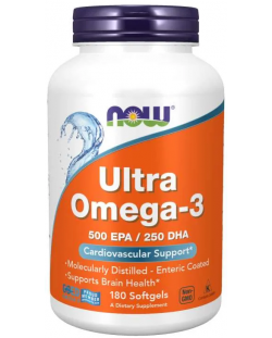 Ultra Omega-3, 180 капсули, Now