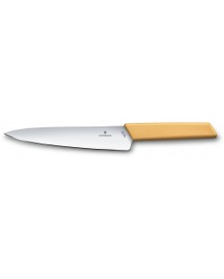 Универсален кухненски нож Victorinox - Swiss Modern, 19 cm, жълт