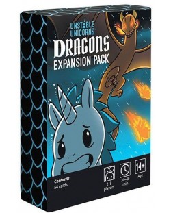 Разширение за парти настолна игра Unstable Unicorns - Dragons Pack