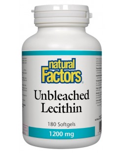 Unbleached Lecithin, 1200 mg, 180 капсули, Natural Factors