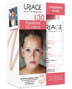 Uriage Roseliane Комплект - Мицеларна вода и Тониран крем, SPF30, 100 + 40 ml (Лимитирано)