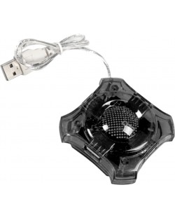 USB хъб Esperanza - EA150K, 4 порта, USB-A, черен/прозрачен