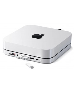 USB хъб Satechi - Aluminium Stand and Hub, Mac Mini, 7 порта, сребрист