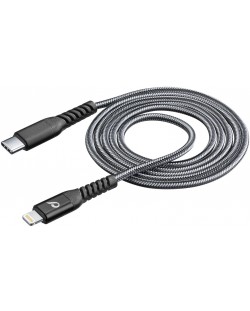 Кабел Cellularline - Tetra Force, USB-C/Lightning, 1.2 m, сив