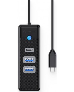  USB хъб Orico - PWC2U-C3-015-BK, 3 порта, USB3.0/C, черен