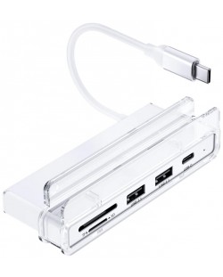 USB хъб XtremeMac - 6 порта, USB-C,  бял 