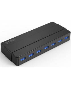 USB хъб Orico - H7928-U3-V1-BK, 7 порта, USB3.0, черен