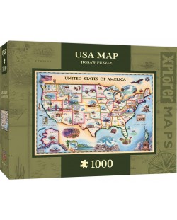 Пъзел Master Pieces от 1000 части - Карта на САЩ