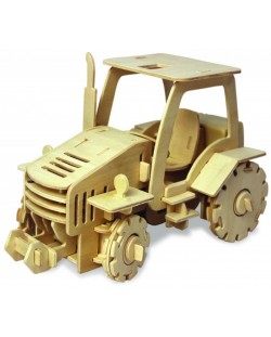Дървен 3D пъзел Robo Time от 120 части – Трактор с RC управление