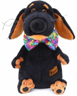 Плюшена играчка Budi Basa - Кученце Ваксон, с папийонка, 25 cm