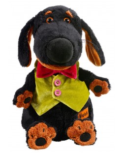Плюшена играчка Budi Basa - Кученце Ваксон, с жилетка, 25 cm