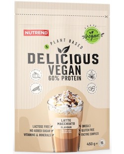 Delicious Vegan Protein, лате макиато, 450 g, Nutrend