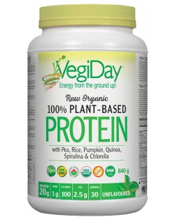 VegiDay 100% Plant-Based Protein, неовкусен, 840 g, Natural Factors