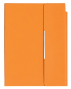 Кожен тефтер с магнитен капак Velvet А5 - Оранжев