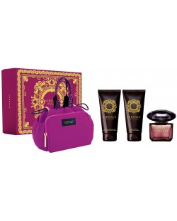 Versace Подаръчен комплект Crystal Noir, с несесер, 3 части