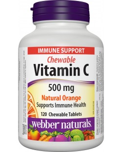 Vitamin С, 500 mg, 120 таблетки, портокал, Webber Naturals