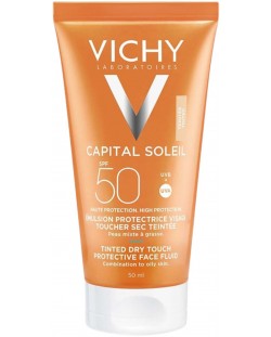 Vichy Capital Soleil Матираща тонирана емулсия за лице Dry Touch BB, SPF50, 50 ml